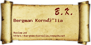 Bergman Kornélia névjegykártya
